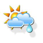 Cloudy and light rain
